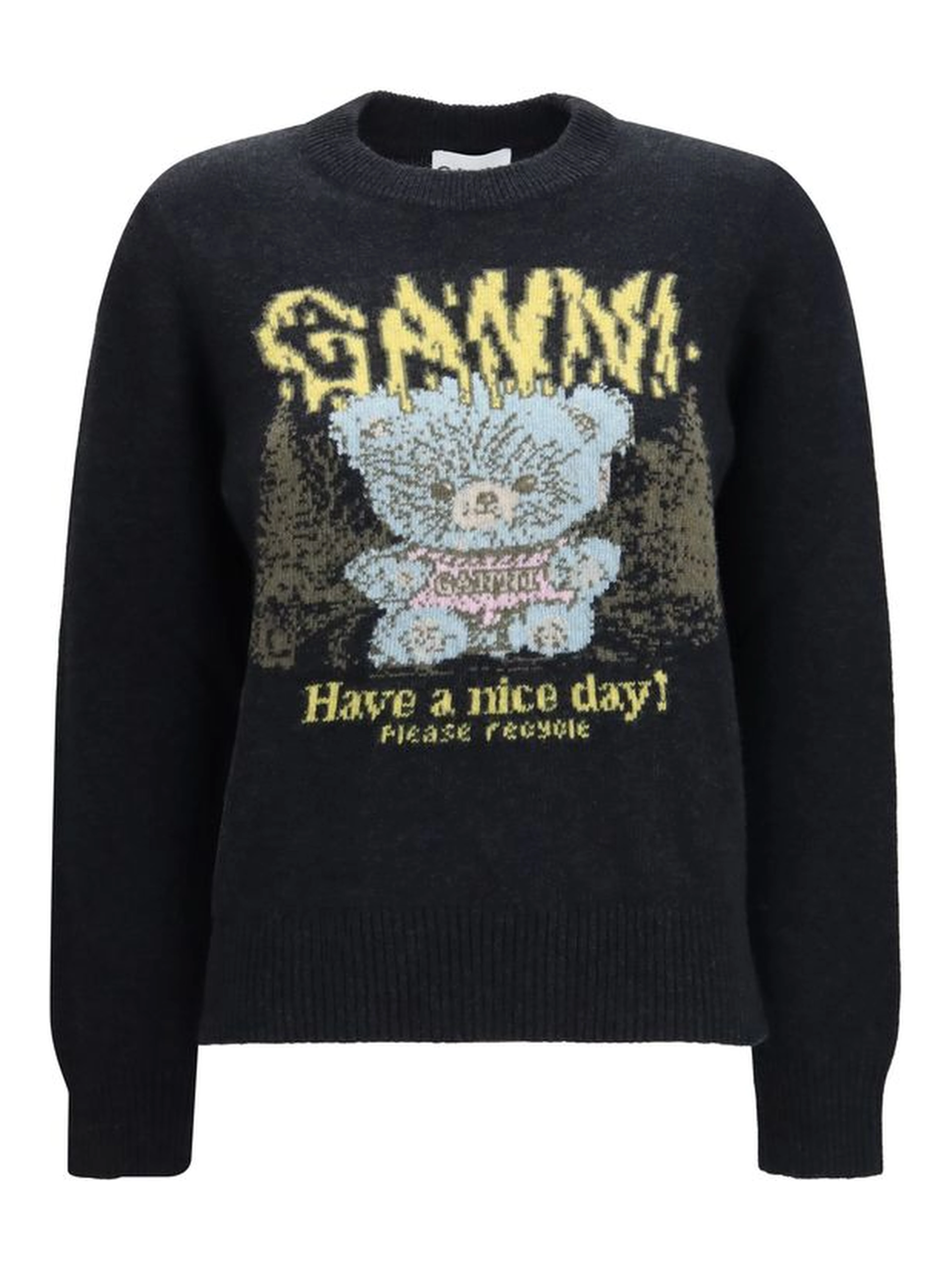Black Recycled Wool Sweatshirt