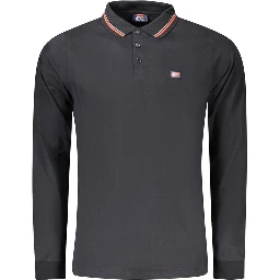 Black Cotton Men's Polo