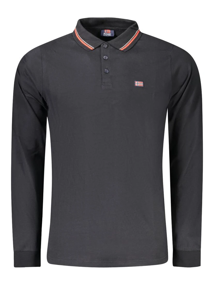 Black Cotton Men's Polo