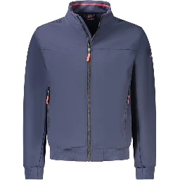 Blue Polyester Men's Jacket