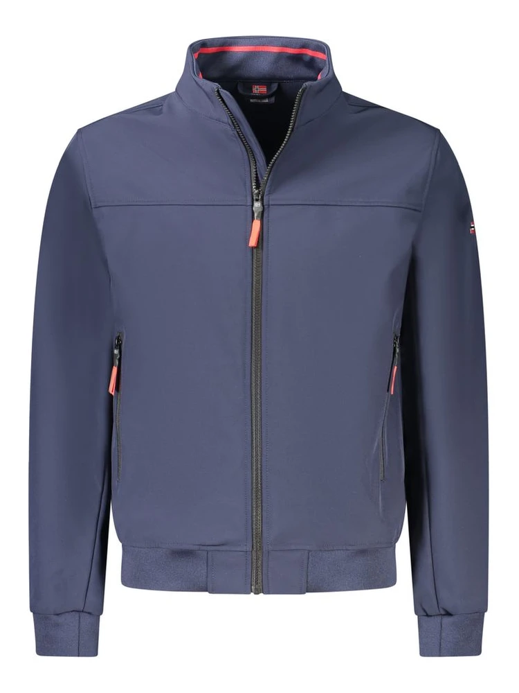 Blue Polyester Men's Jacket