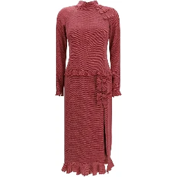 Bordeaux Silk Casual Dress