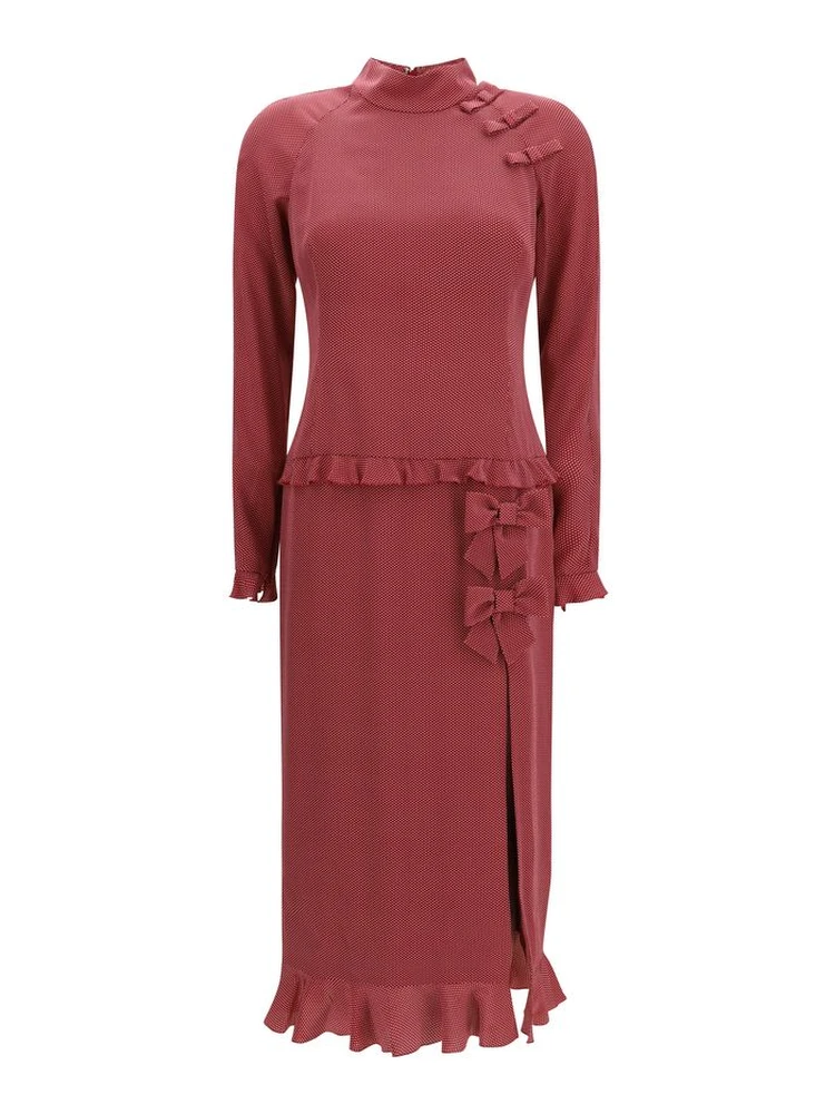 Bordeaux Silk Casual Dress