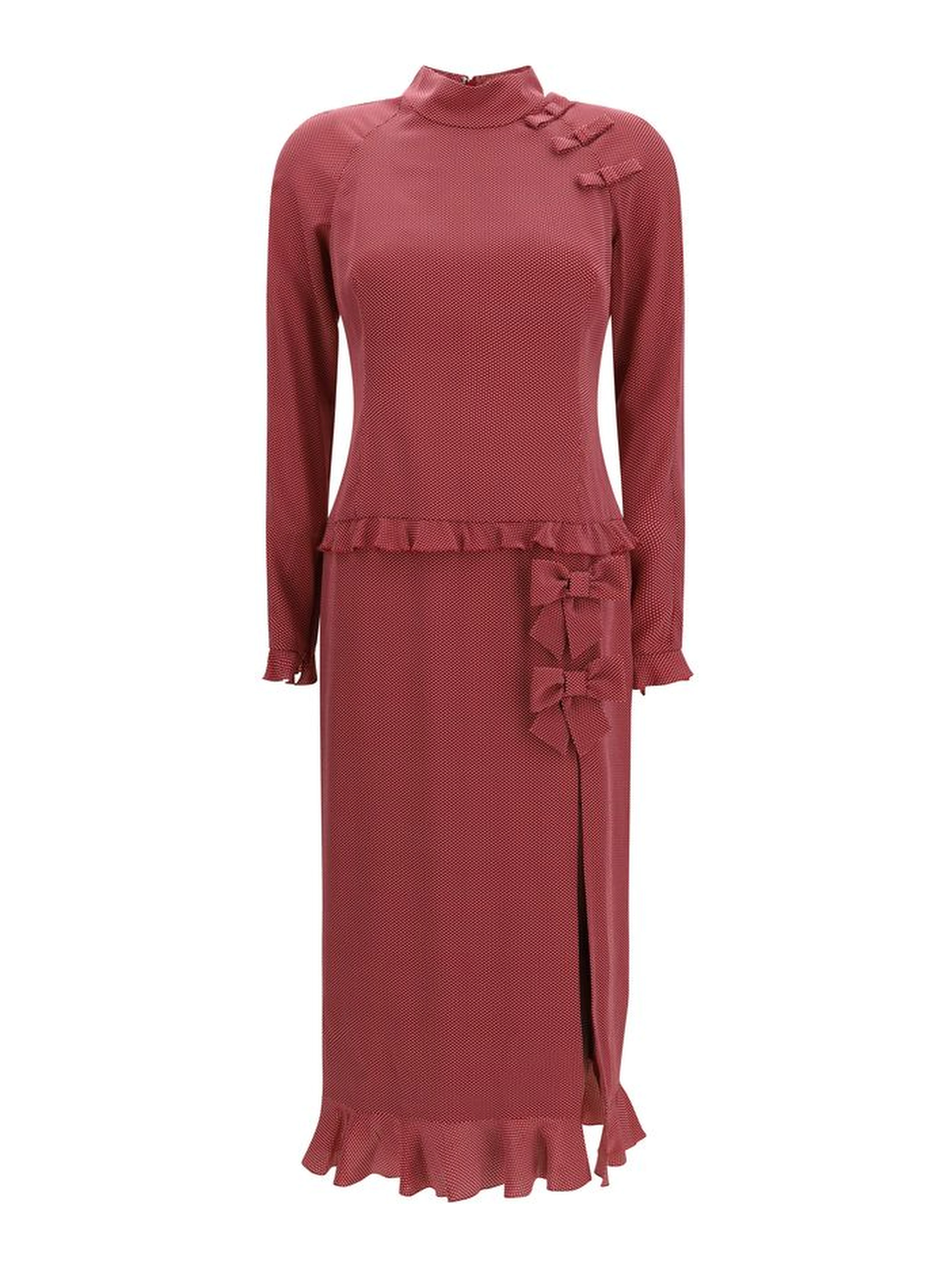Bordeaux Silk Casual Dress