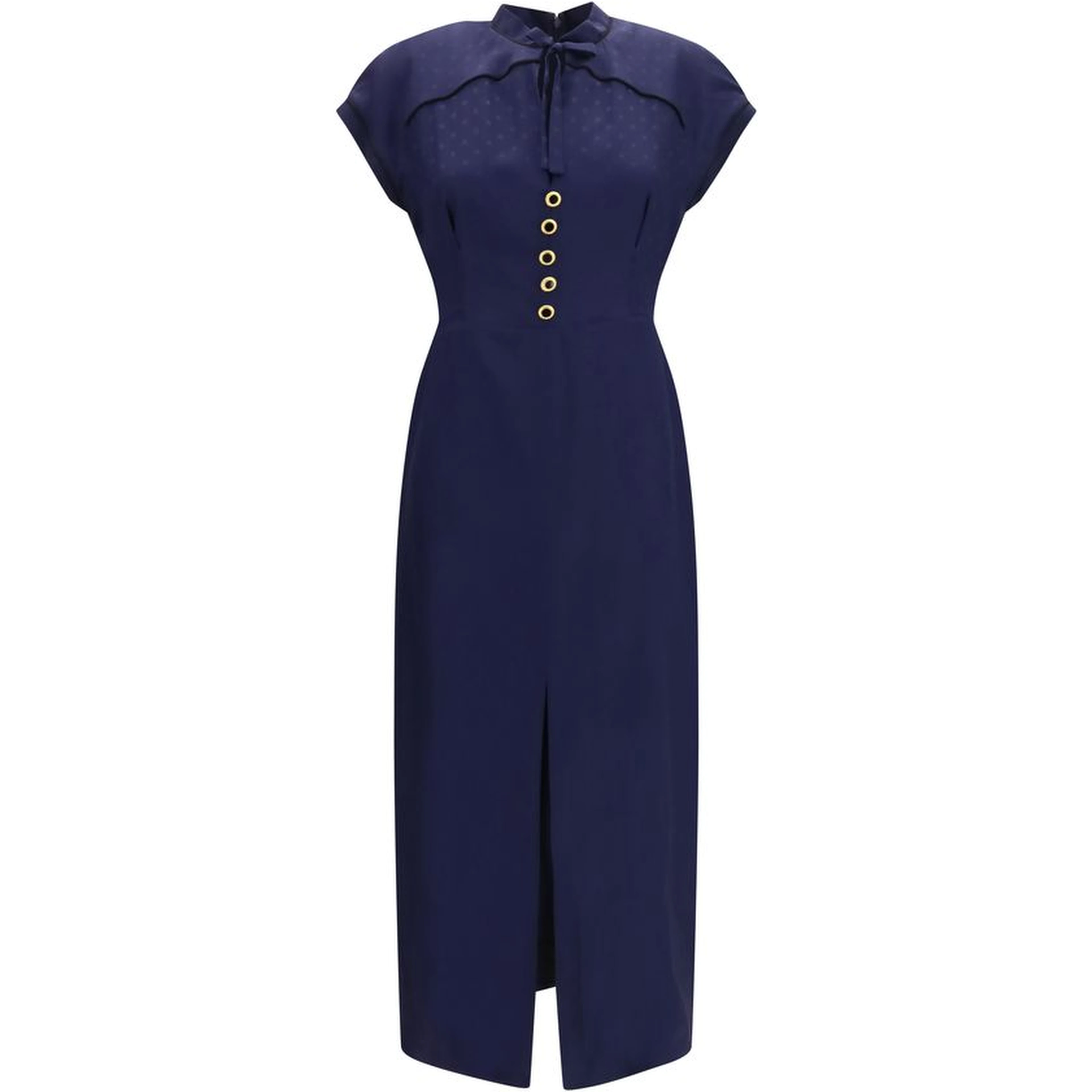 Blue Silk Casual Dress