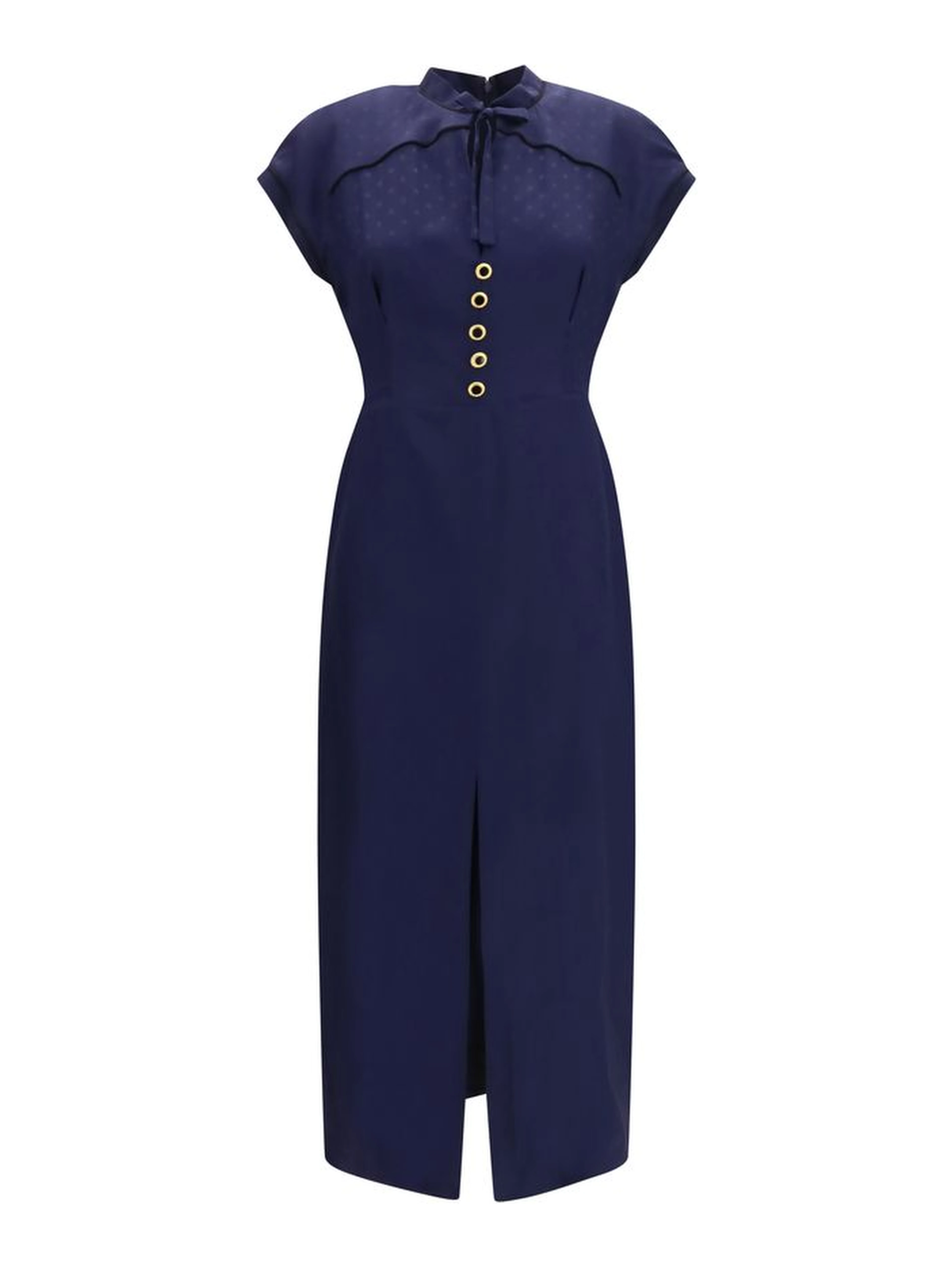 Blue Silk Casual Dress