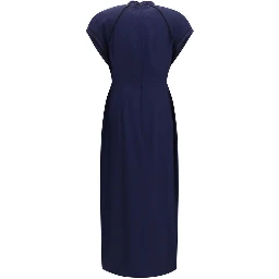 Blue Silk Casual Dress