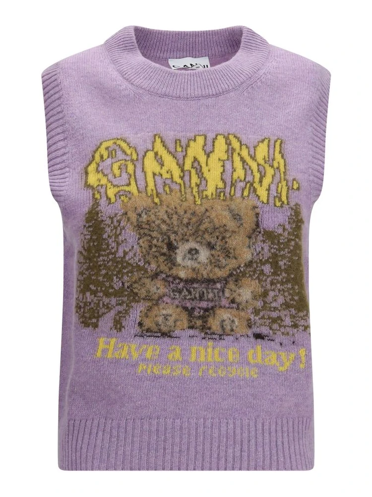 Gray Alpaca Vicugna Pacos Sleeveles Sweater
