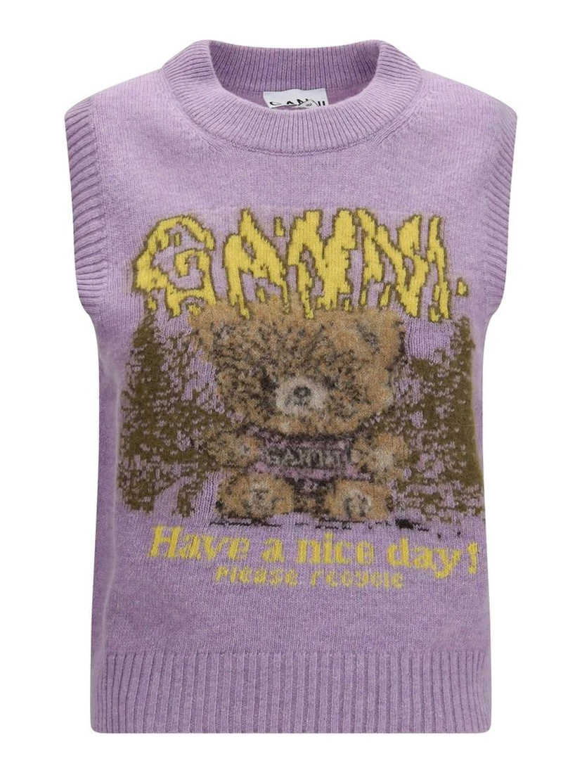 Gray Alpaca Vicugna Pacos Sleeveles Sweater