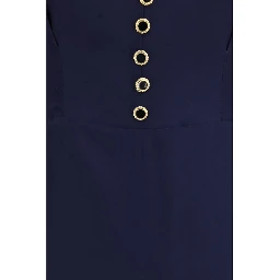 Blue Silk Casual Dress