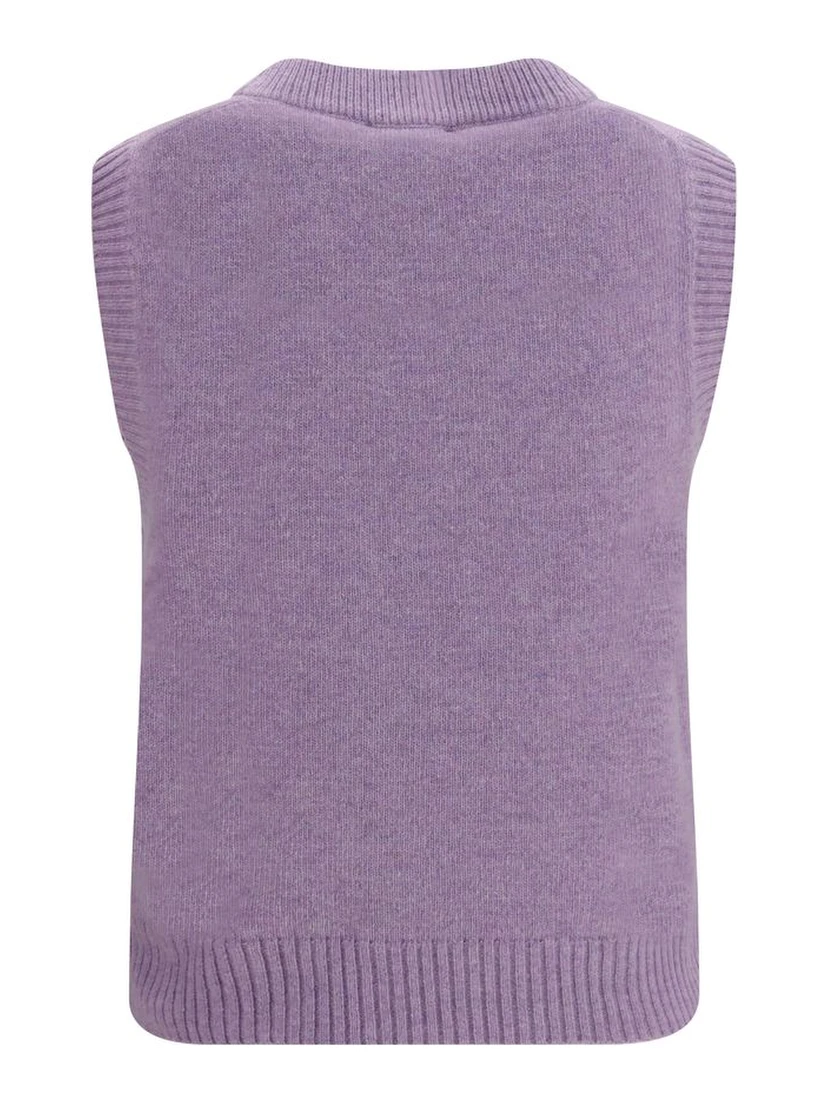 Gray Alpaca Vicugna Pacos Sleeveles Sweater
