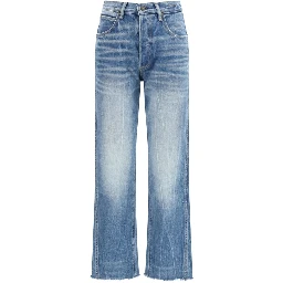 Blue Cotton Bootcut Jeans
