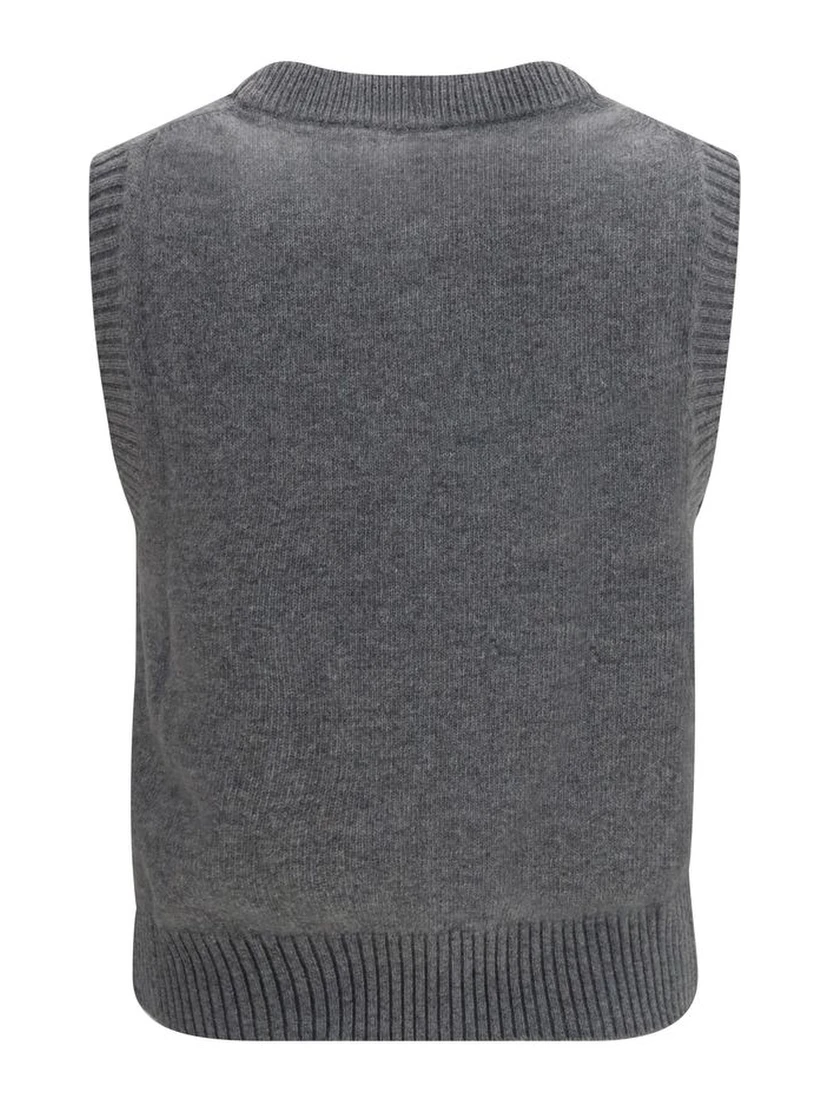 Gray Wool Oves Aries Sleeveles Sweater