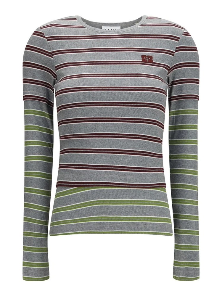 Gray Cotton Long Sleeve T-Shirt