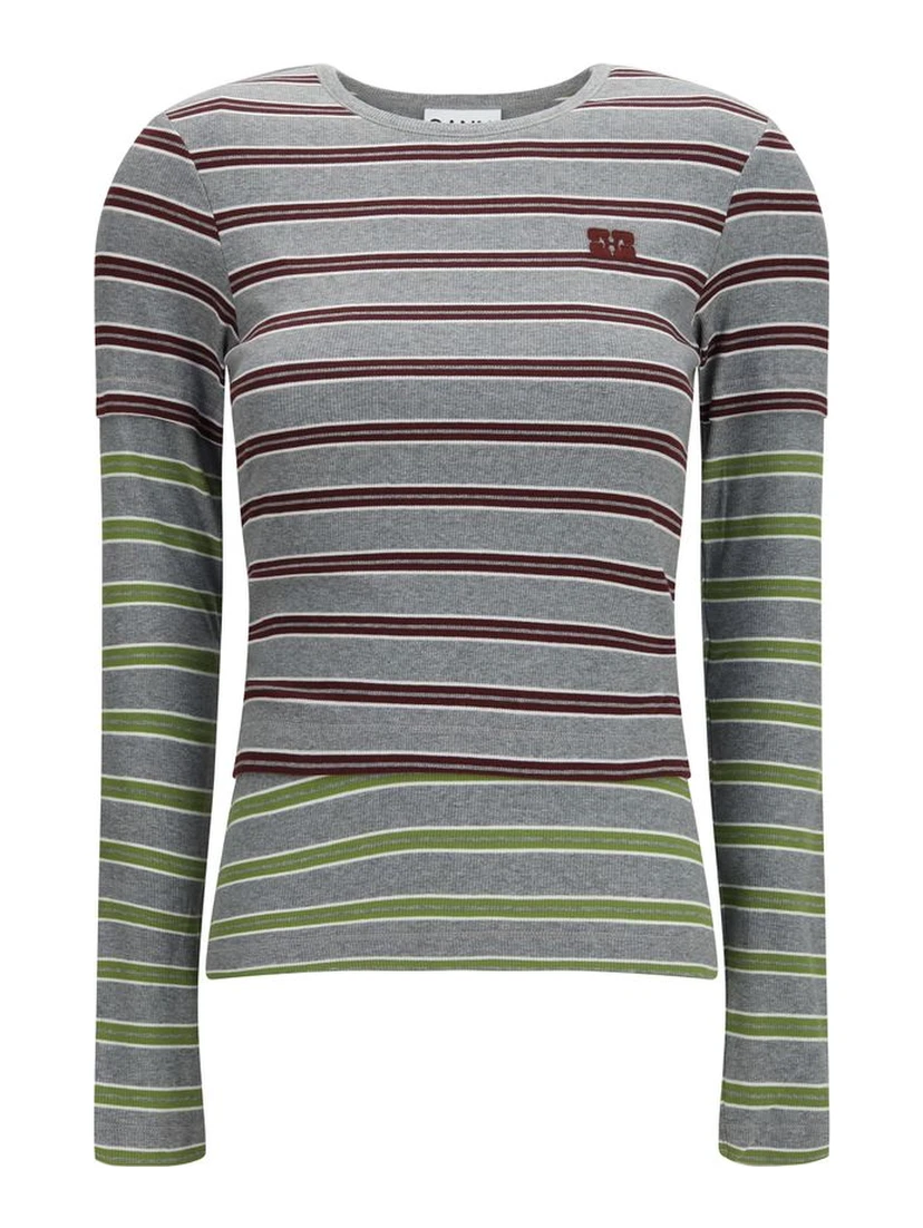 Gray Cotton Long Sleeve T-Shirt