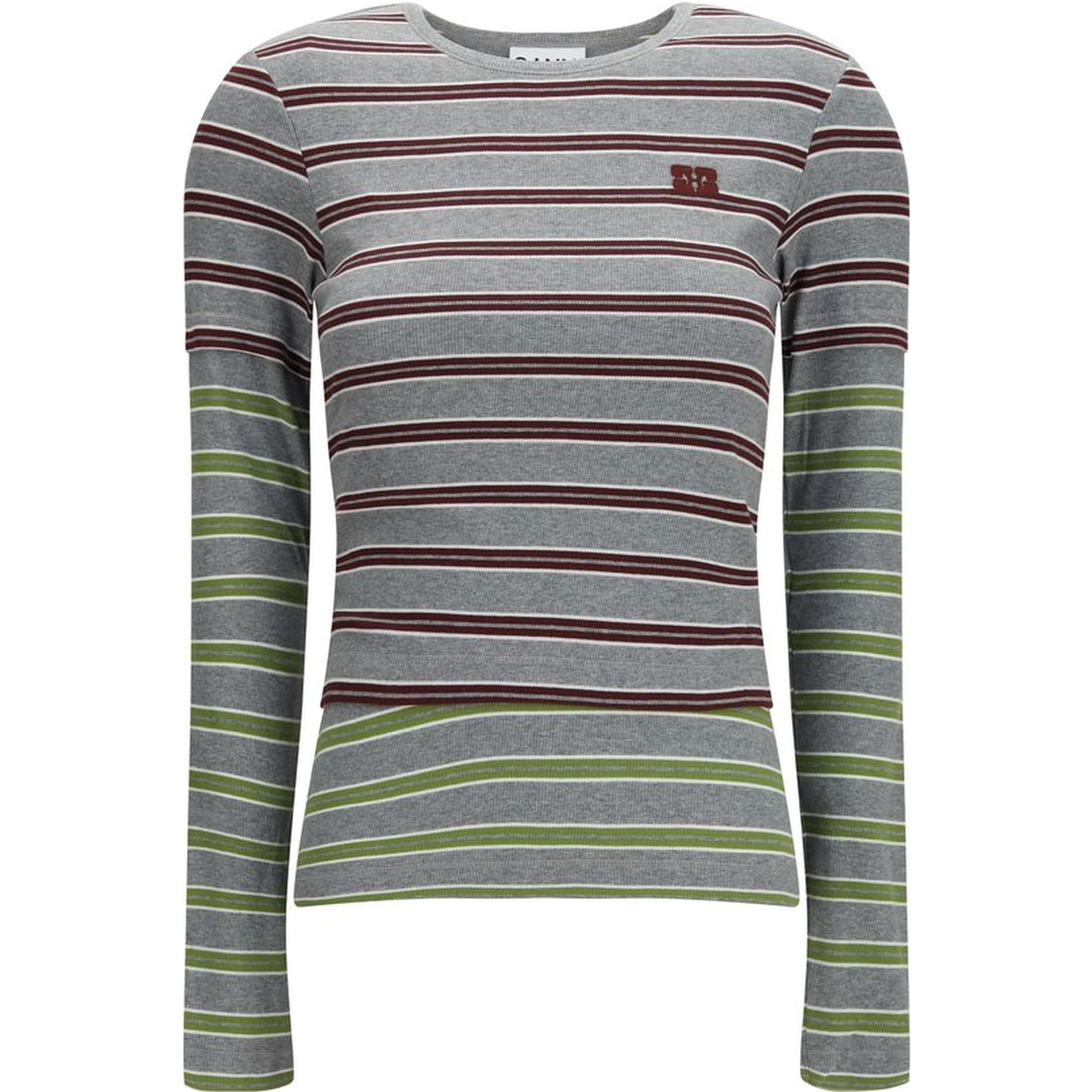 Gray Cotton Long Sleeve T-Shirt