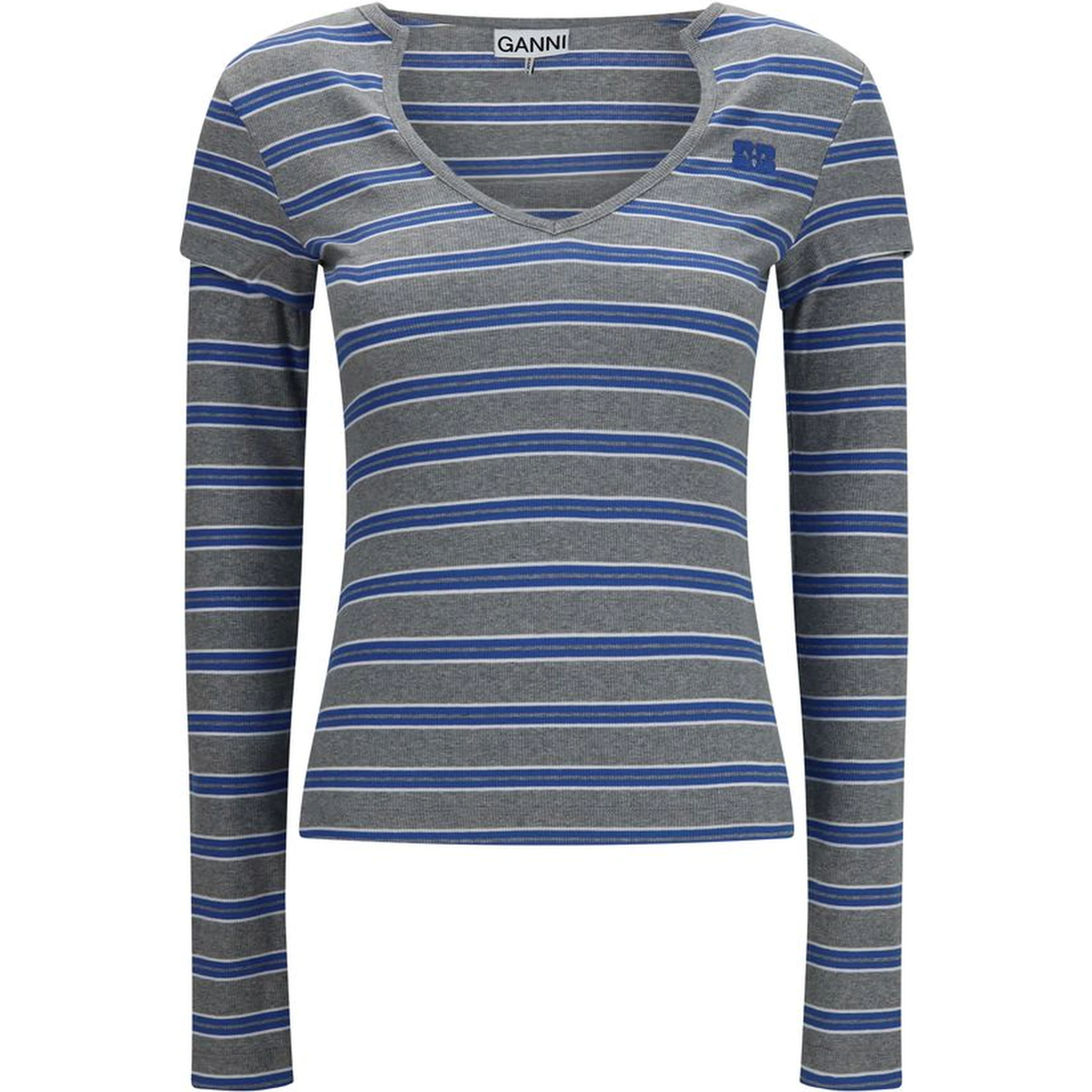 Gray Cotton Long Sleeve T-Shirt