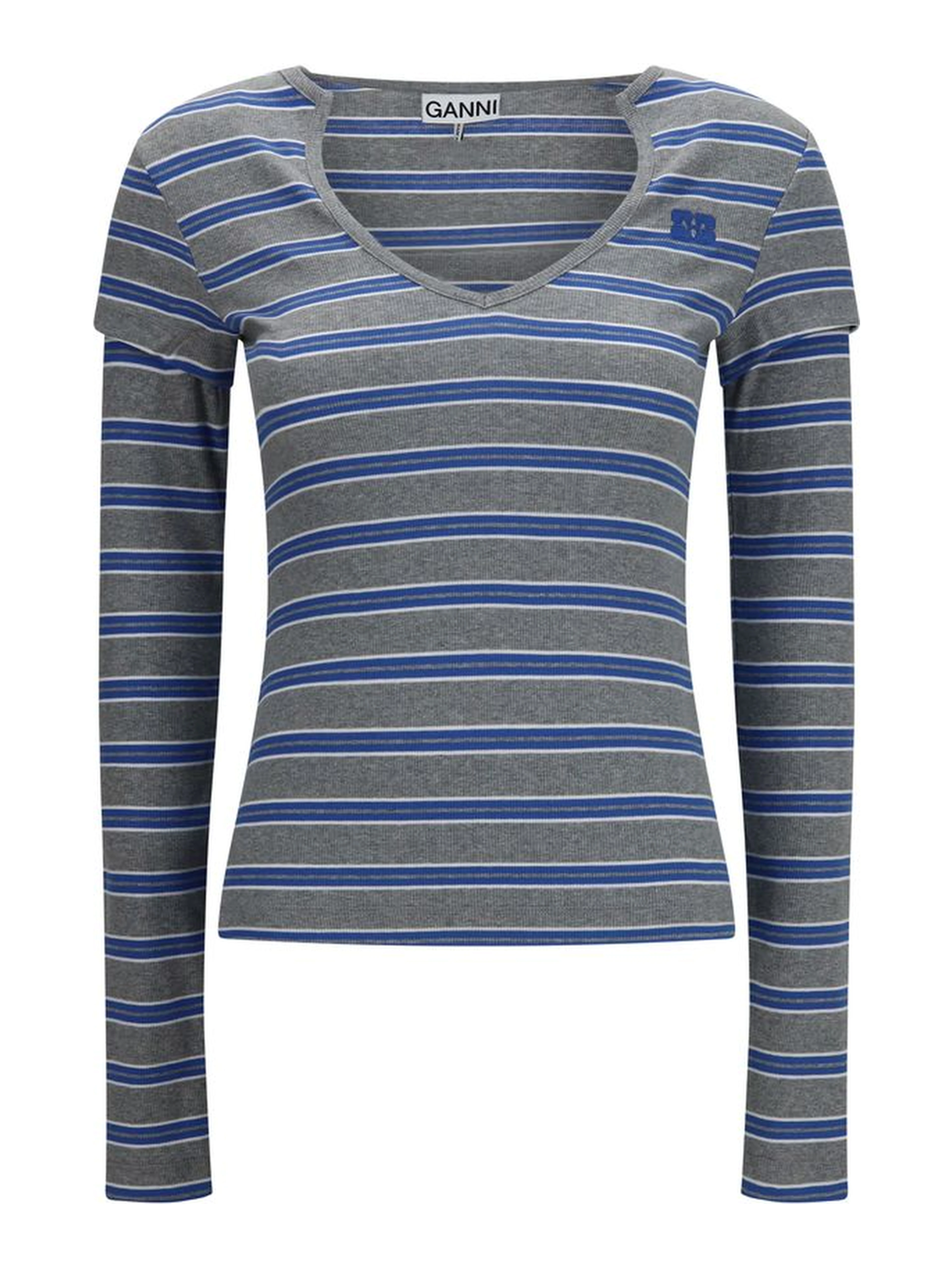 Gray Cotton Long Sleeve T-Shirt