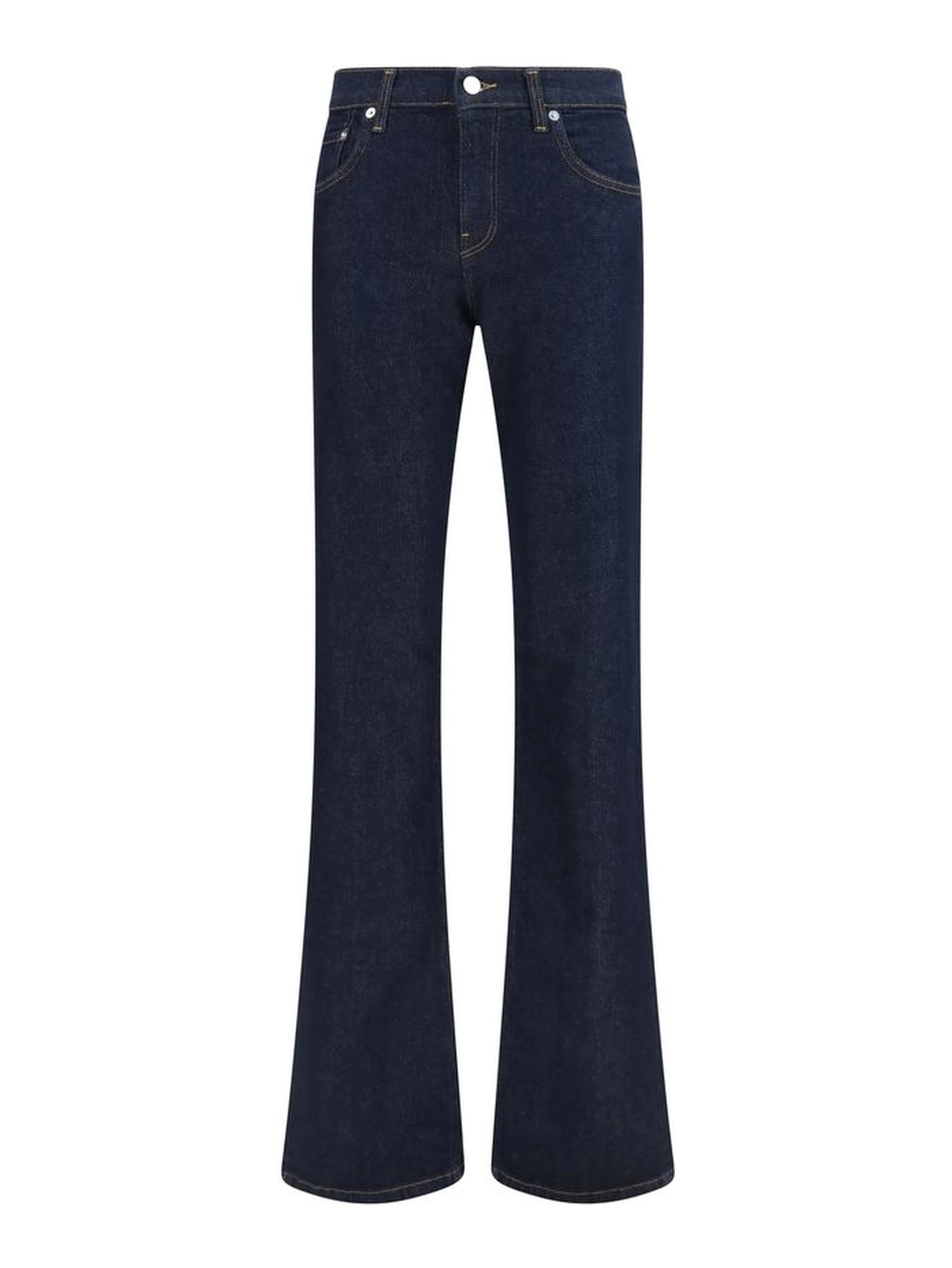 Blue Cotton Flared Jeans