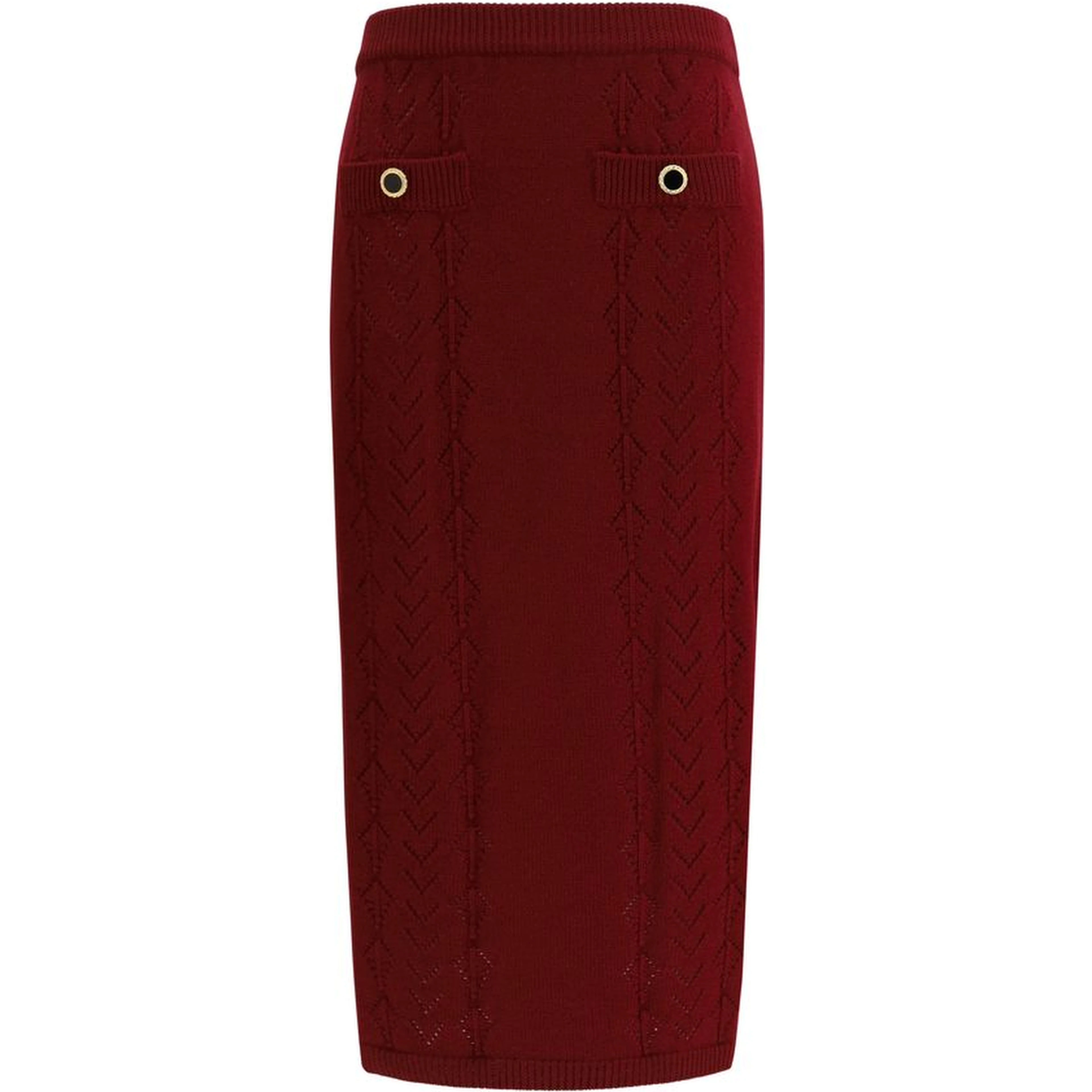 Bordeaux Wool Oves Aries Midi Skirt