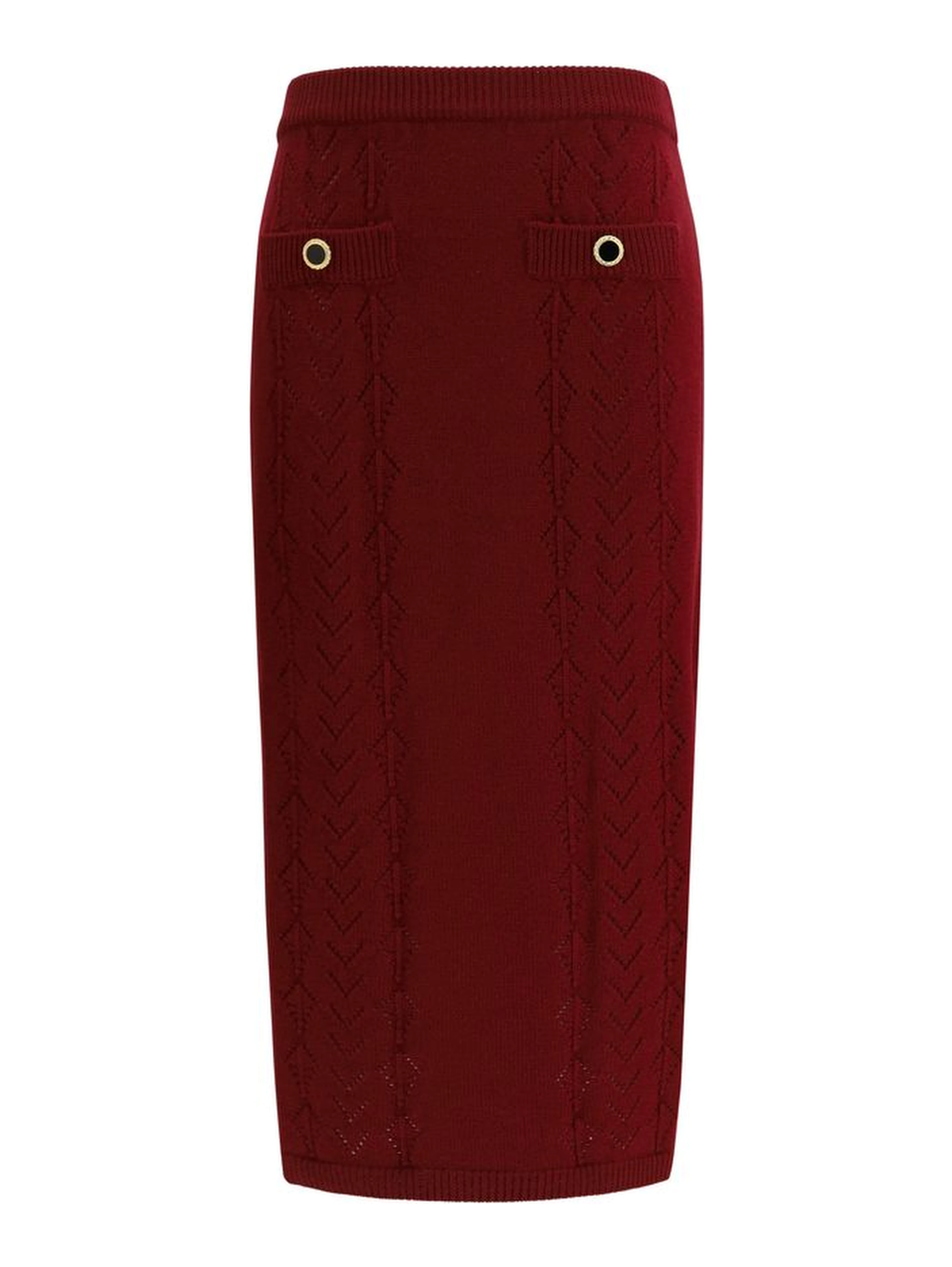 Bordeaux Wool Oves Aries Midi Skirt
