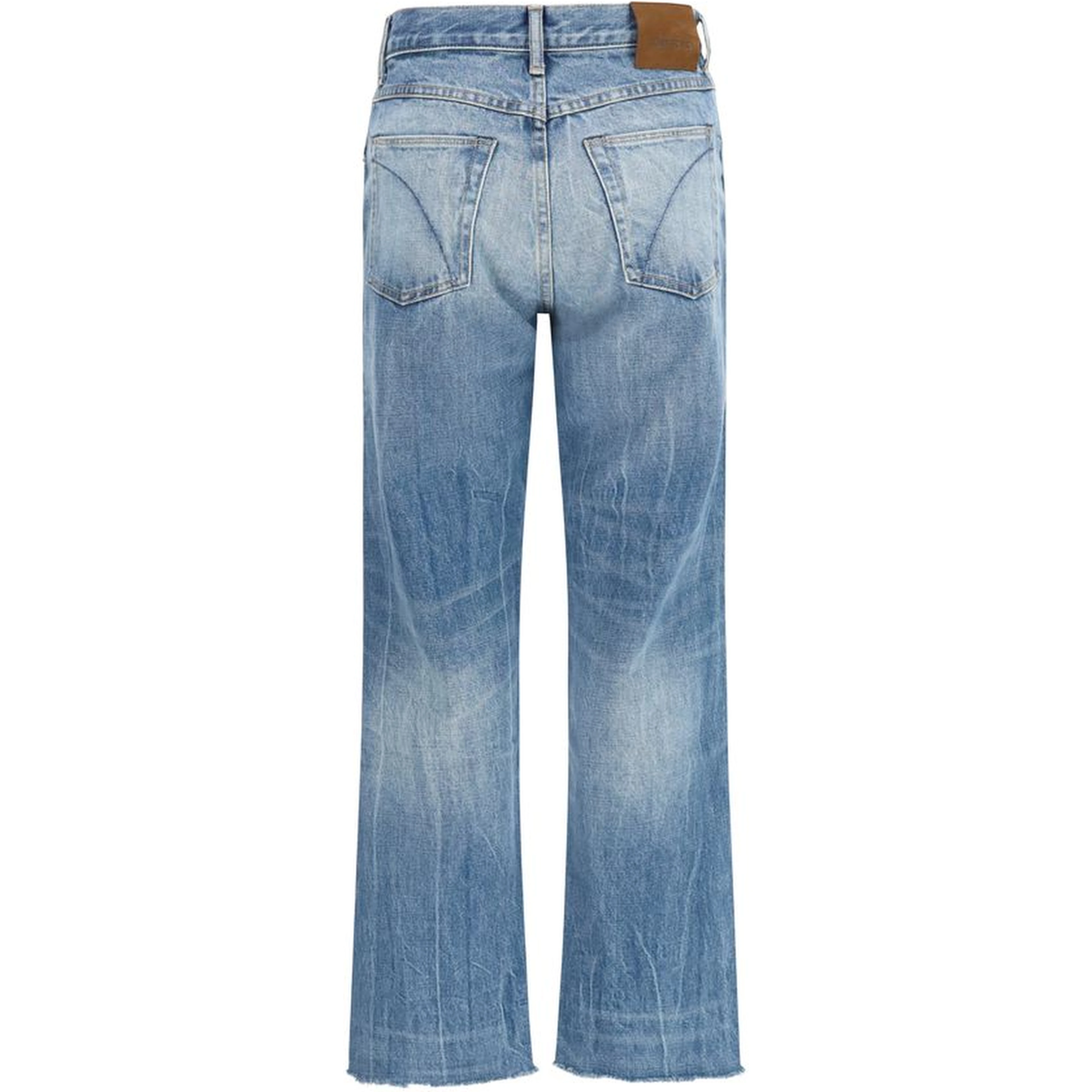 Blue Cotton Bootcut Jeans