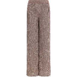Brown Viscose Casual Pants