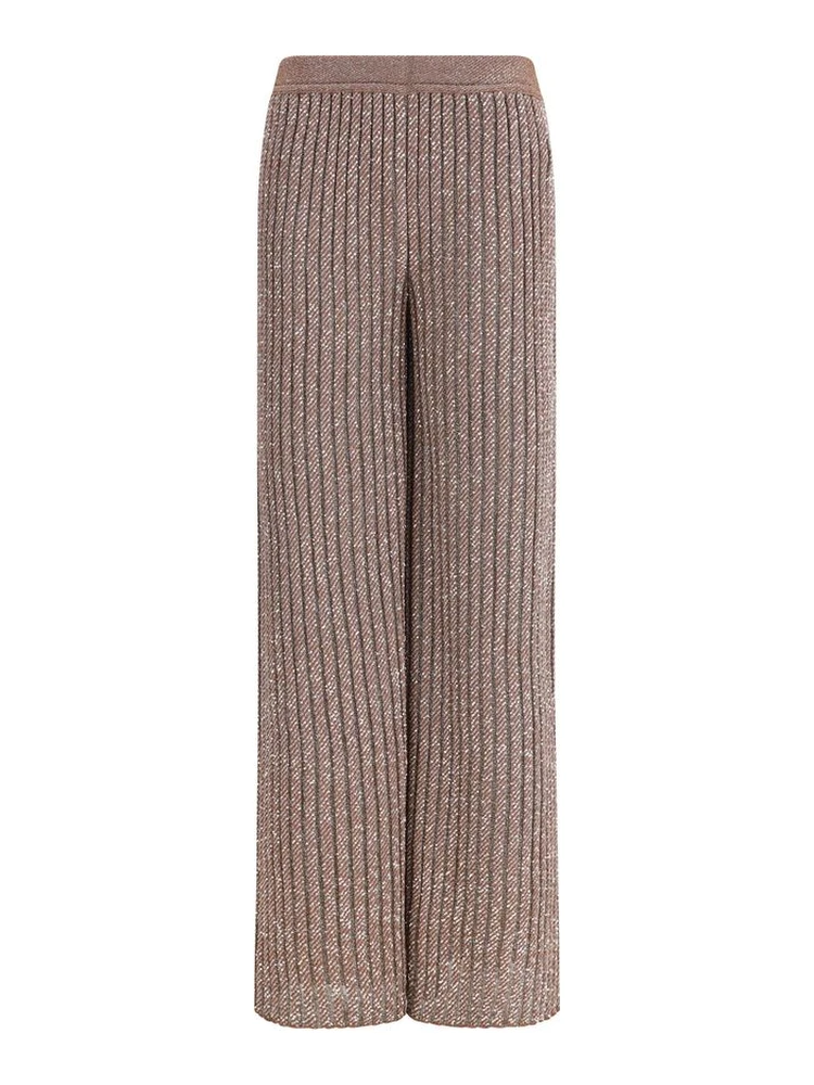 Brown Viscose Casual Pants