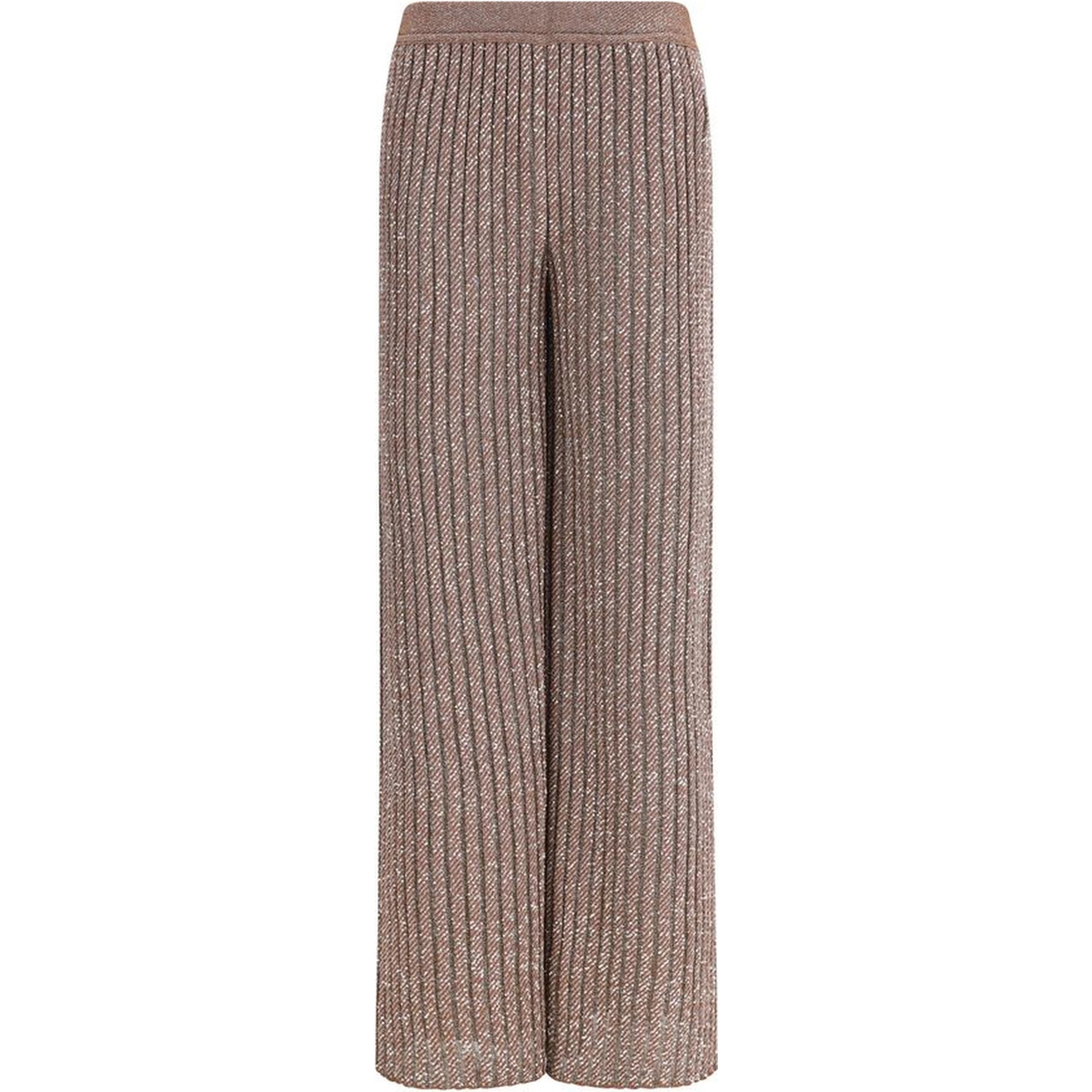 Brown Viscose Casual Pants