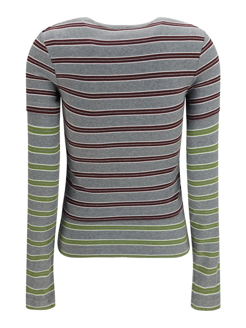 Gray Cotton Long Sleeve T-Shirt