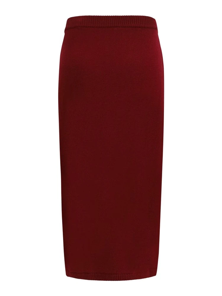 Bordeaux Wool Oves Aries Midi Skirt alternative