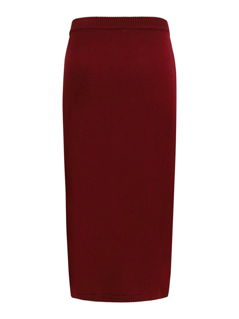 Bordeaux Wool Oves Aries Midi Skirt
