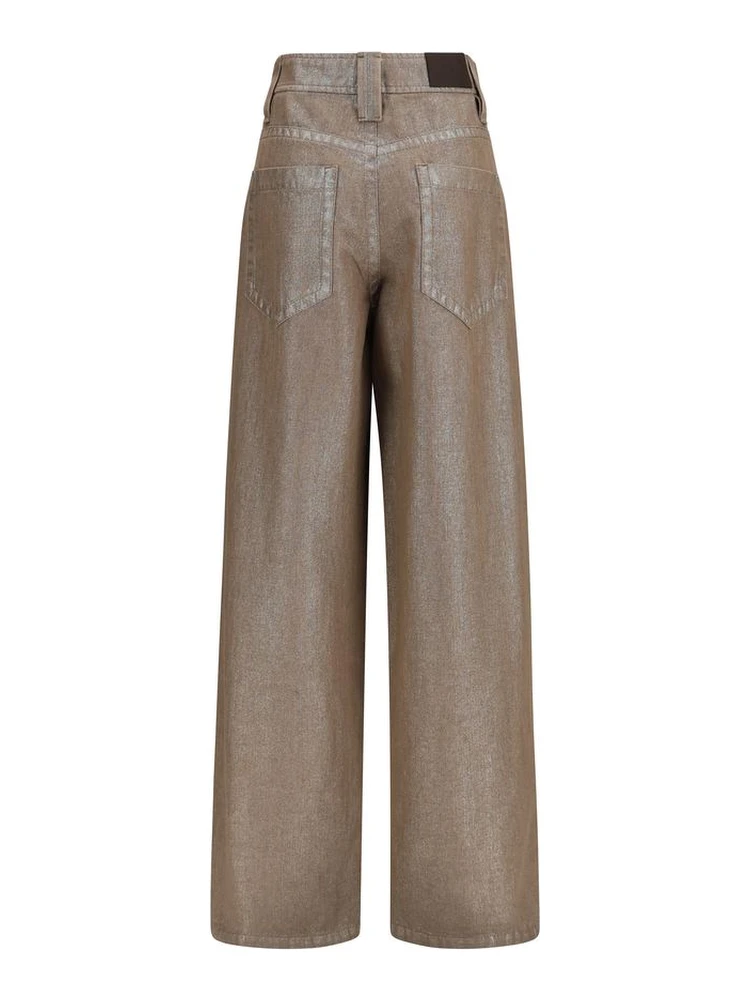 Beige Cotton Jeans Denim alternative