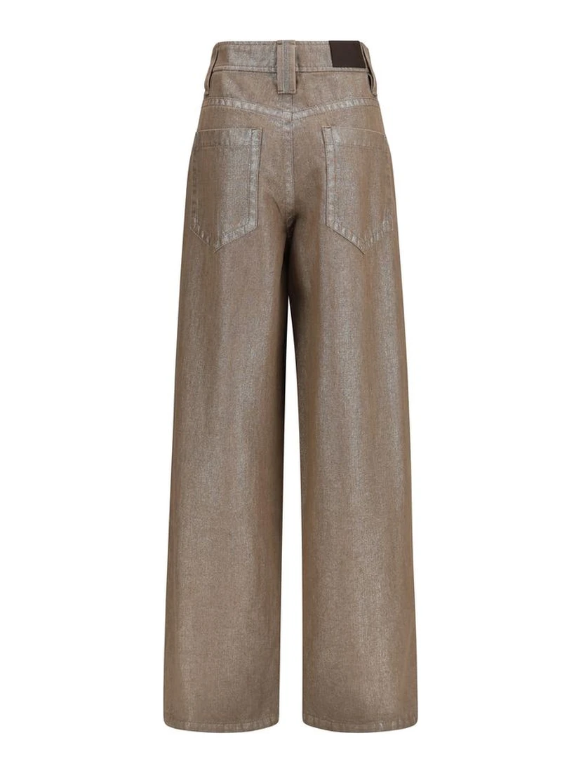 Beige Cotton Jeans Denim