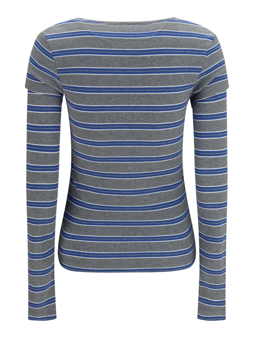 Gray Cotton Long Sleeve T-Shirt