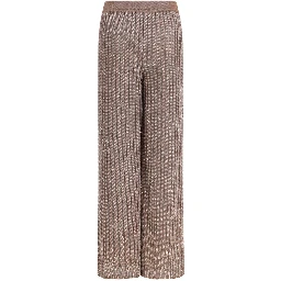 Brown Viscose Casual Pants