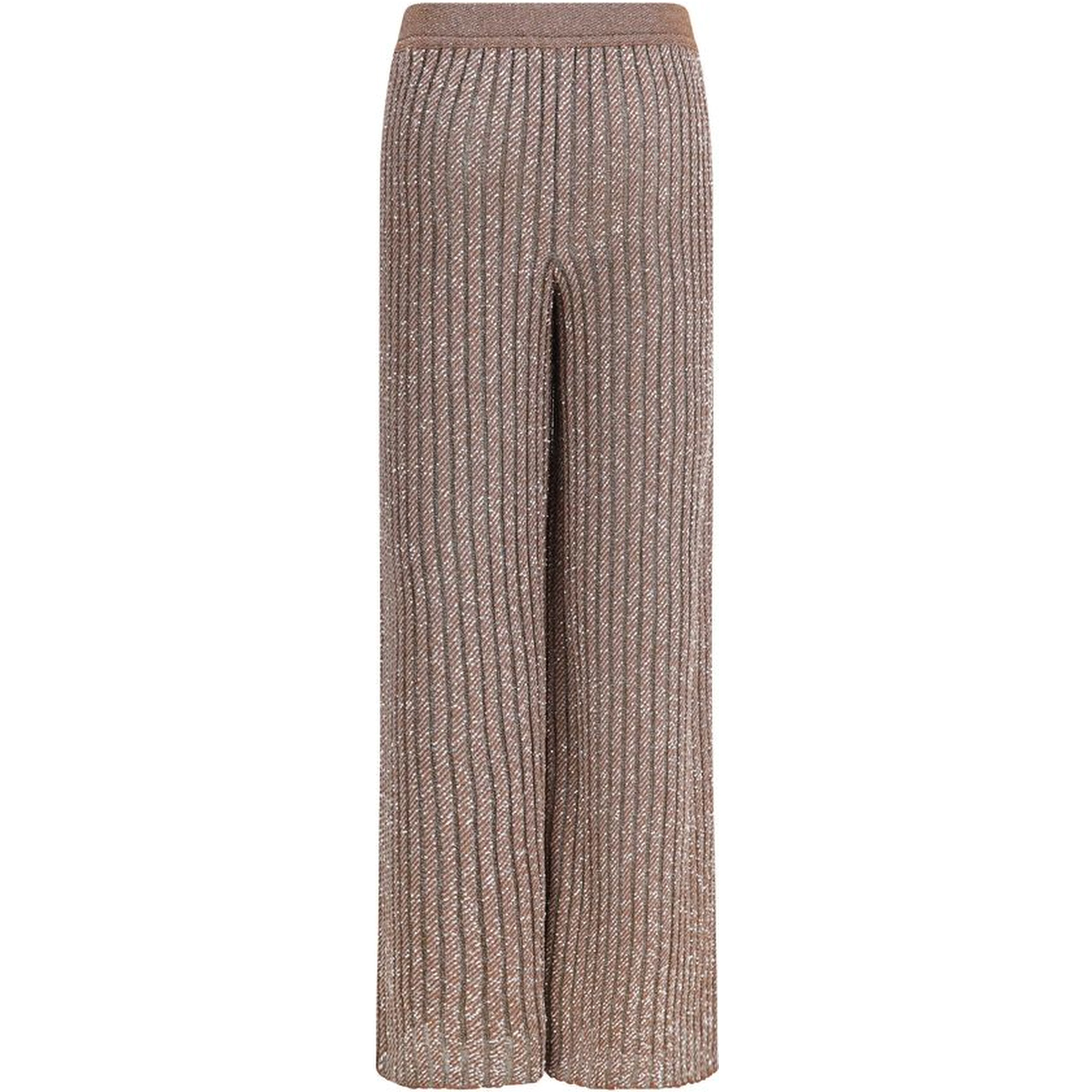 Brown Viscose Casual Pants