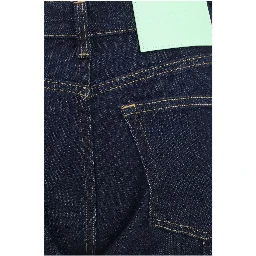 Blue Cotton Flared Jeans