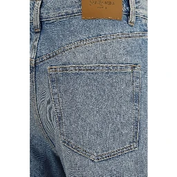Blue Cotton High-Waisted Jean