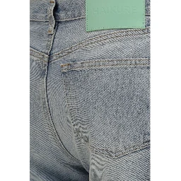 Blue Cotton Straight-Leg Jeans