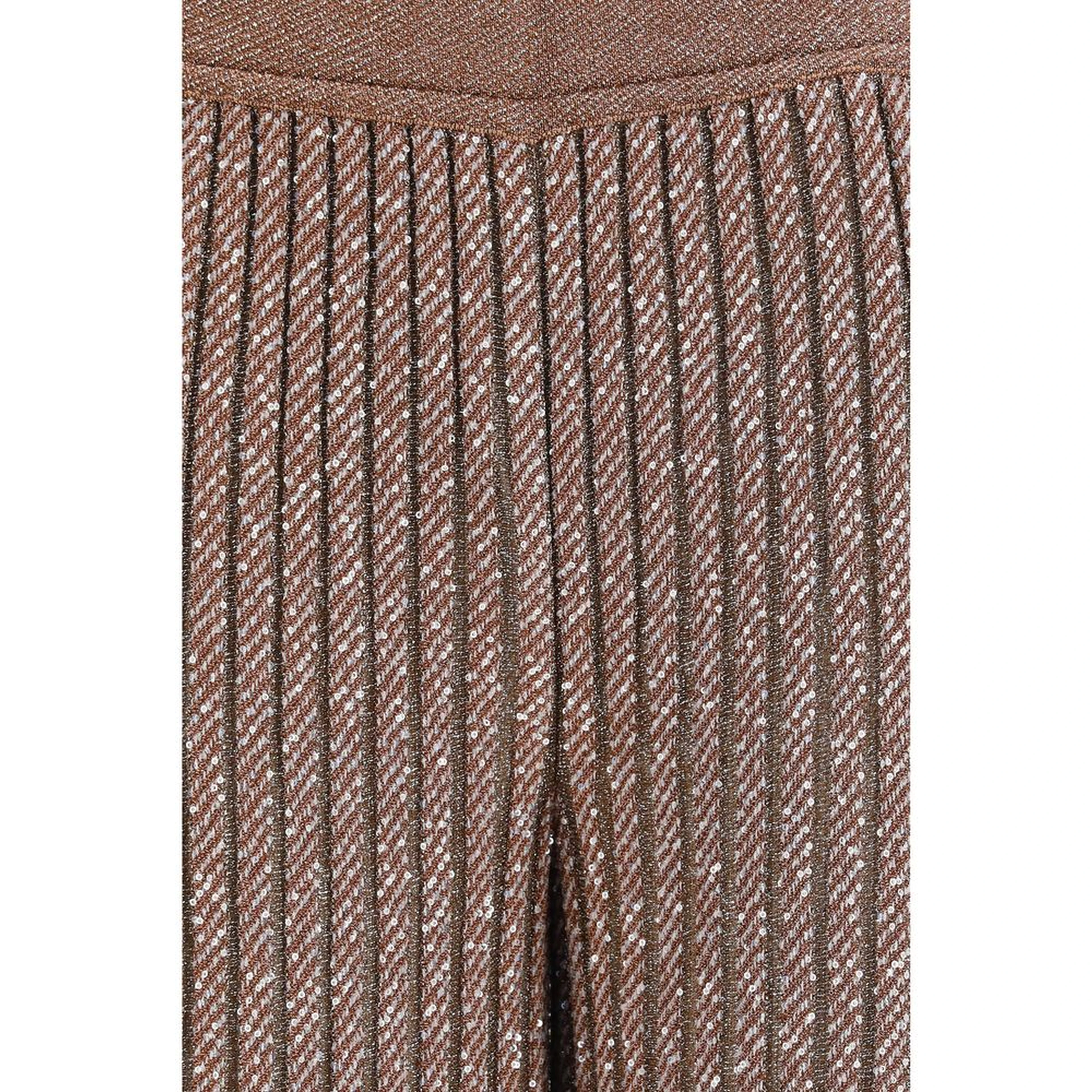 Brown Viscose Casual Pants