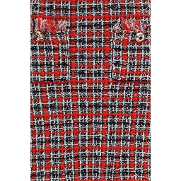 Red Cotton Midi Skirt