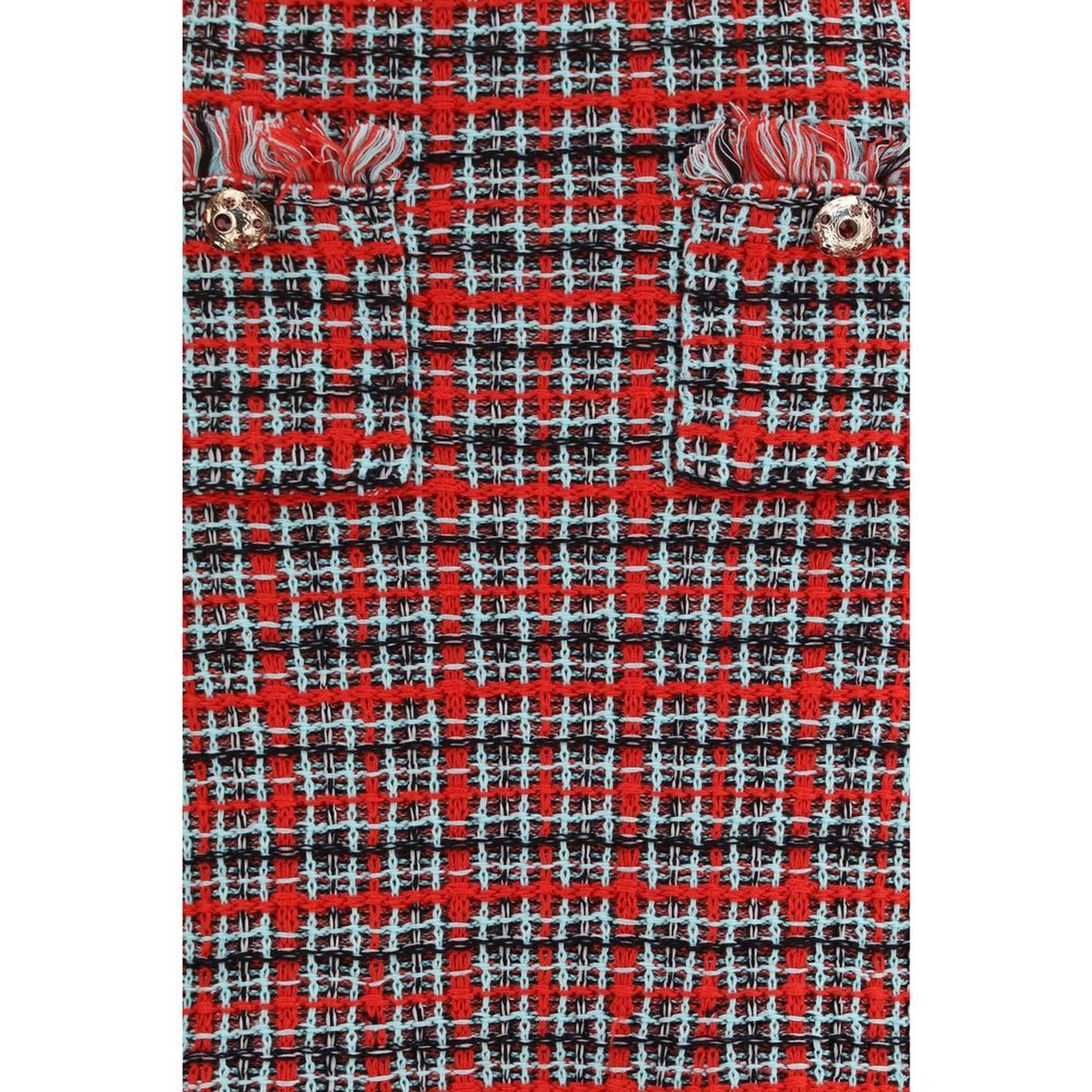Red Cotton Midi Skirt