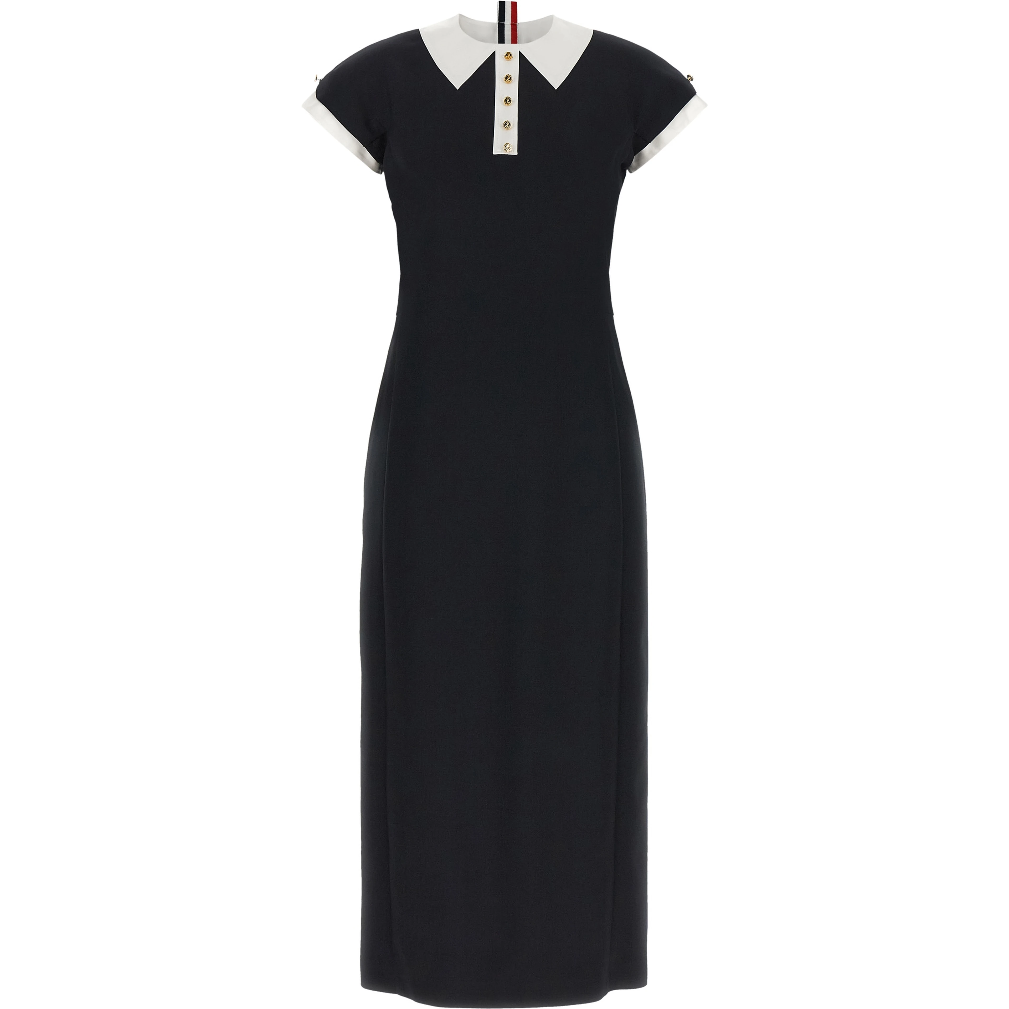 Blue Virgin Wool Midi Dress