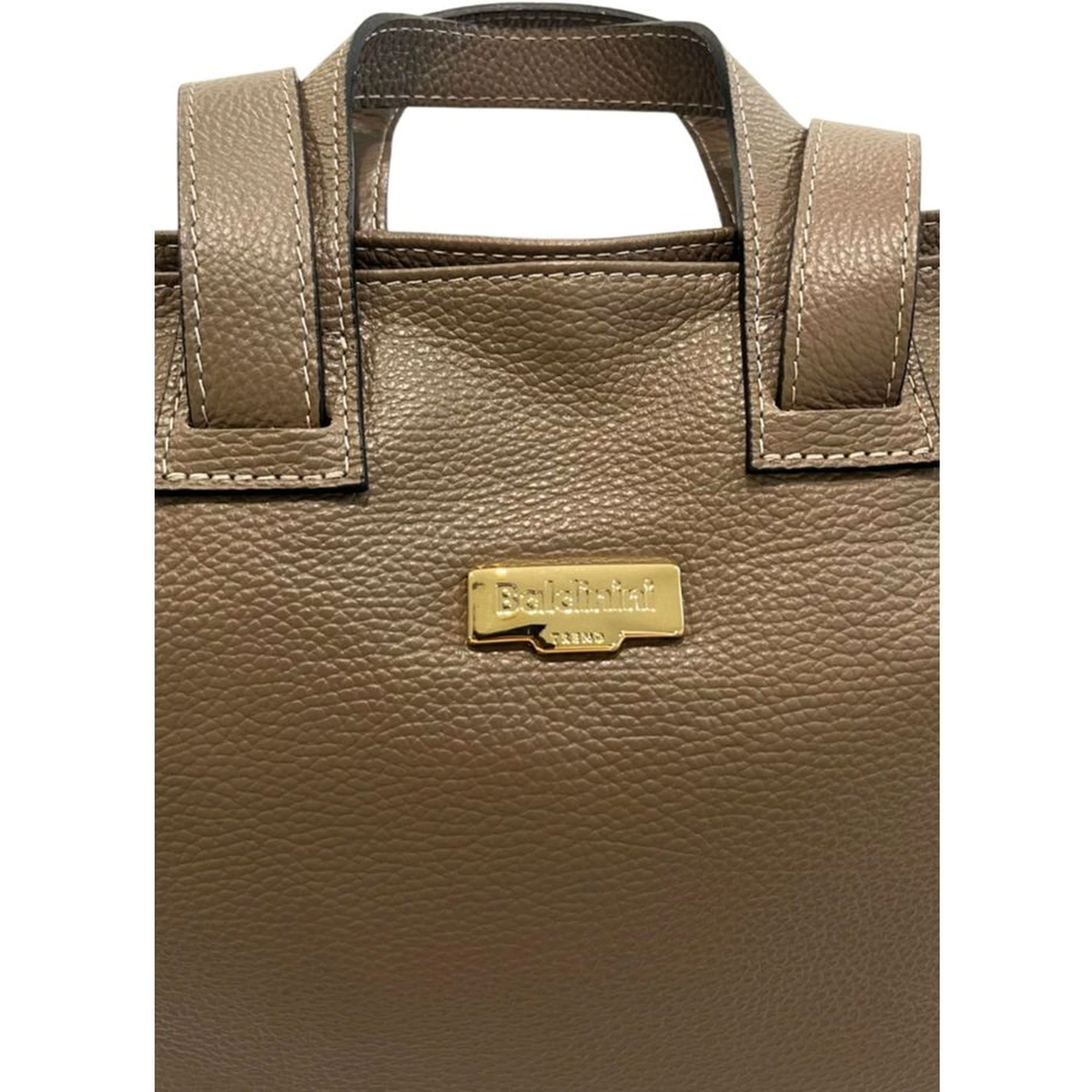 Beige Cowhide Handbag