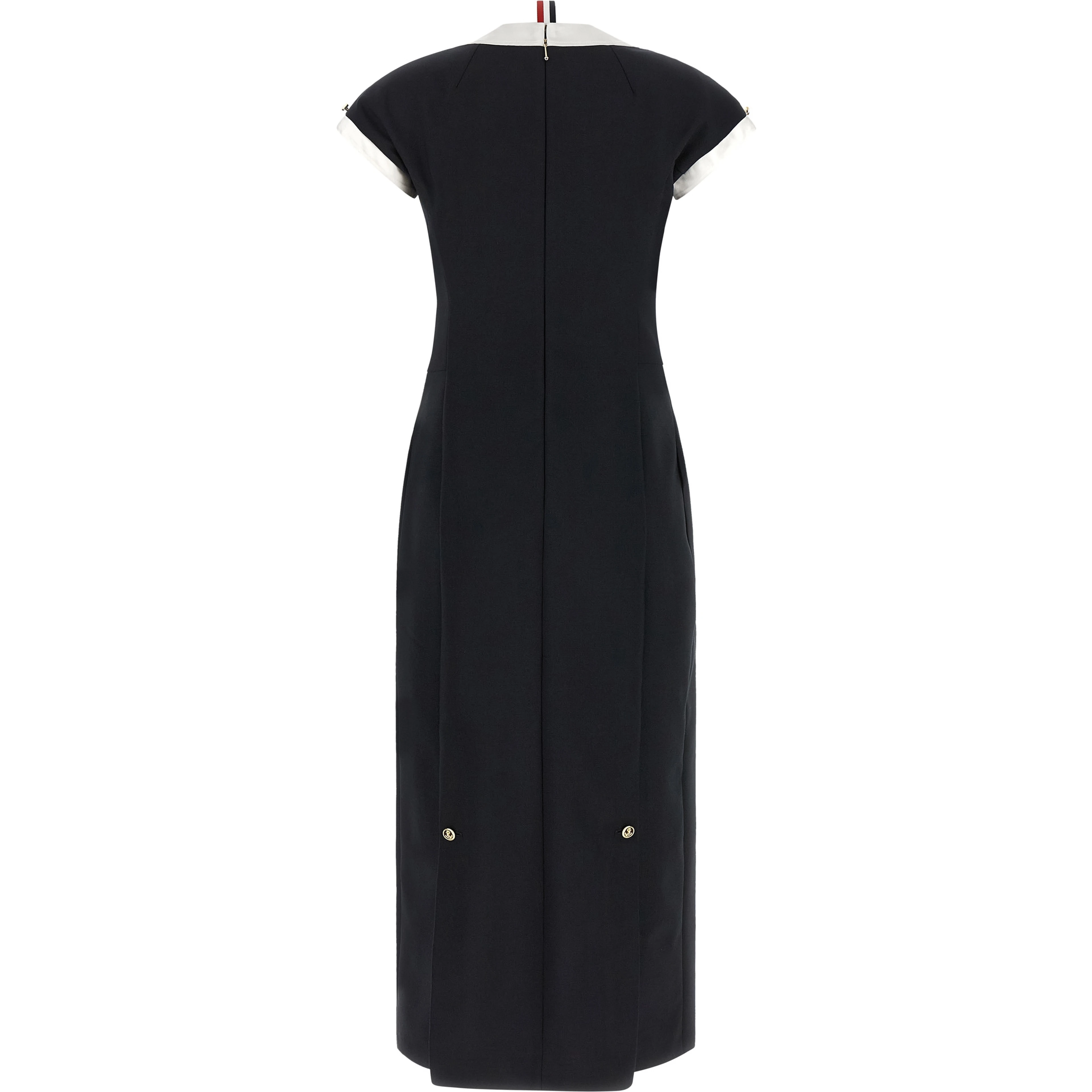 Blue Virgin Wool Midi Dress