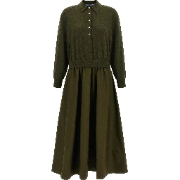 Bicolor Wool Long Dress