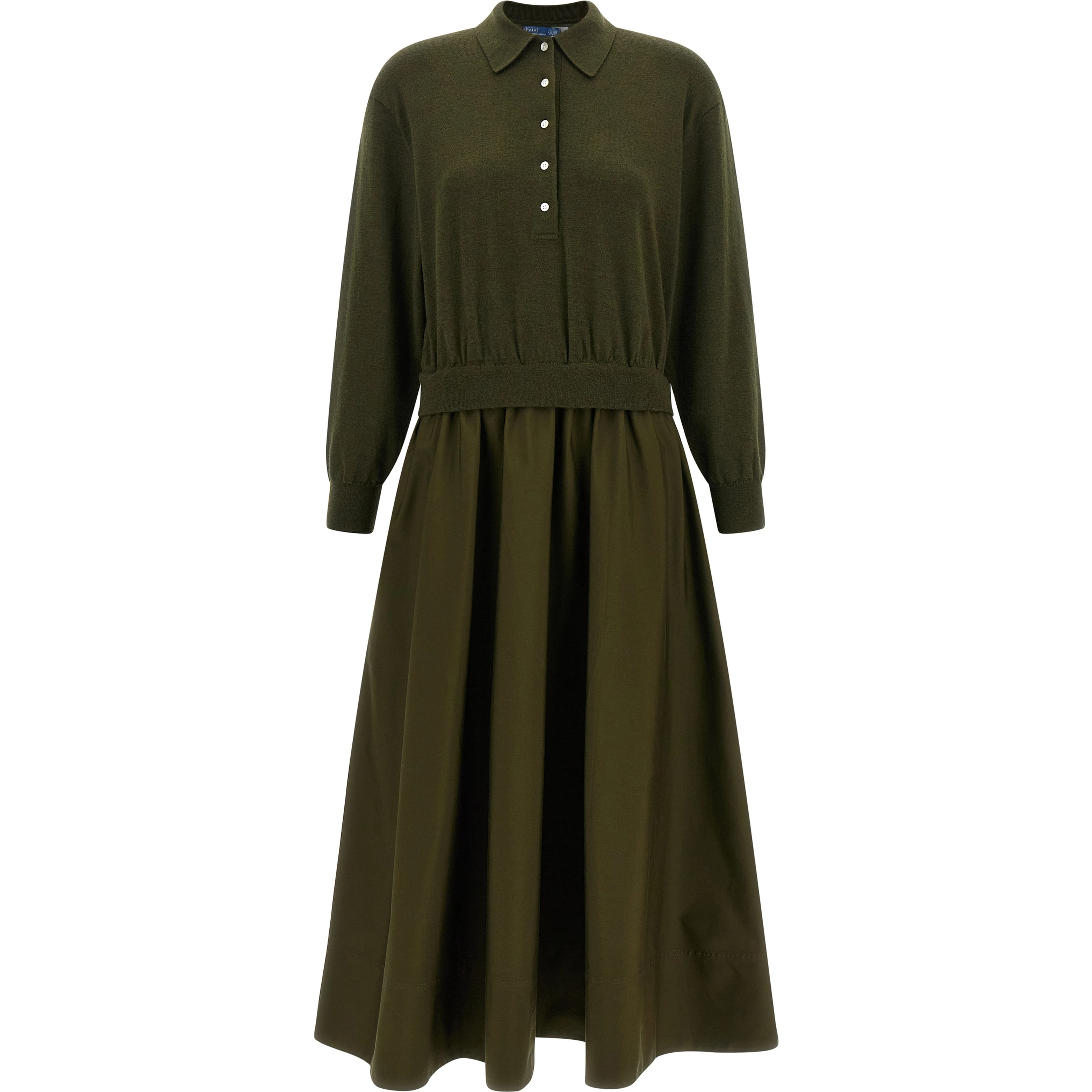 Bicolor Wool Long Dress
