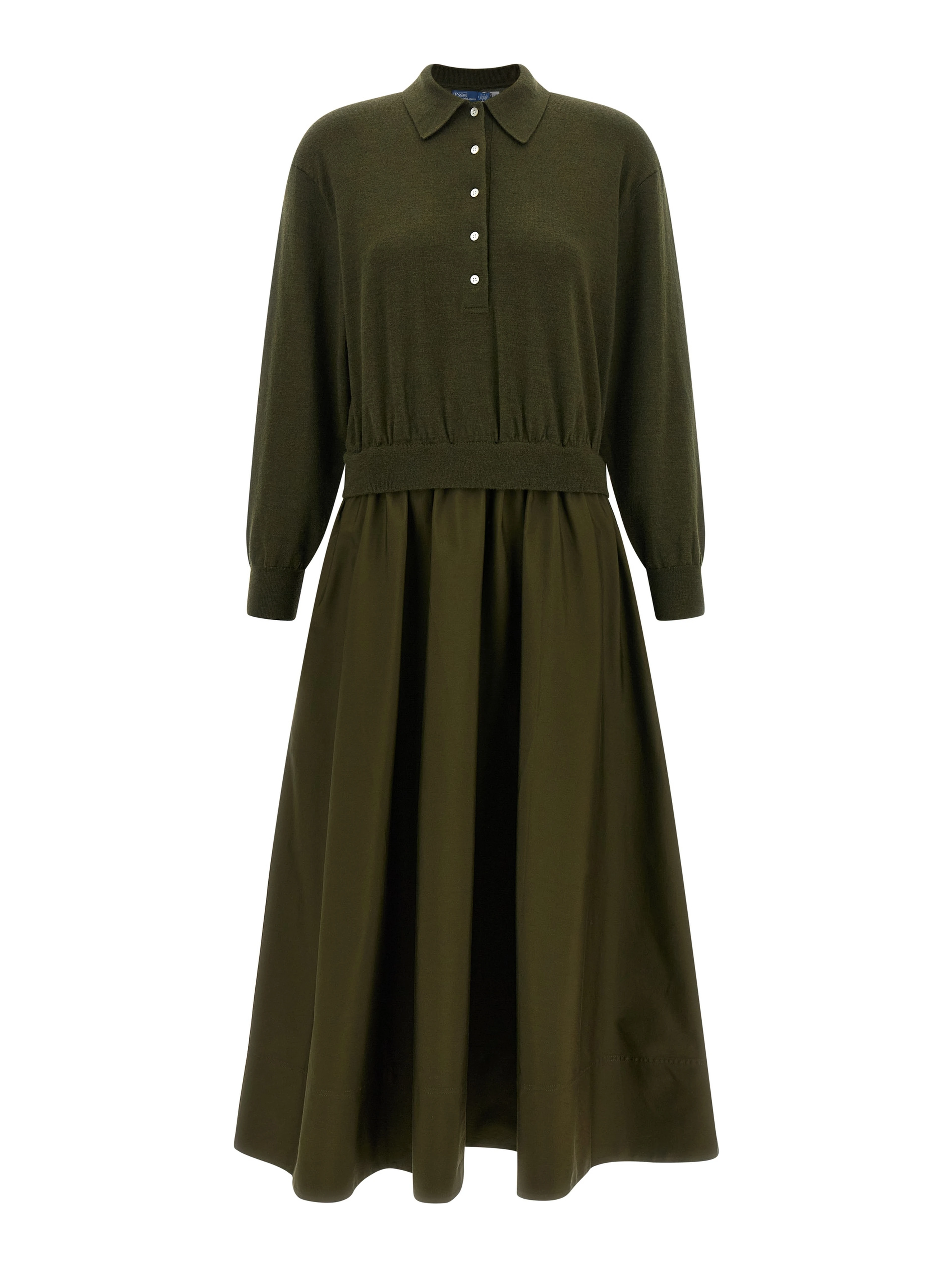Bicolor Wool Long Dress