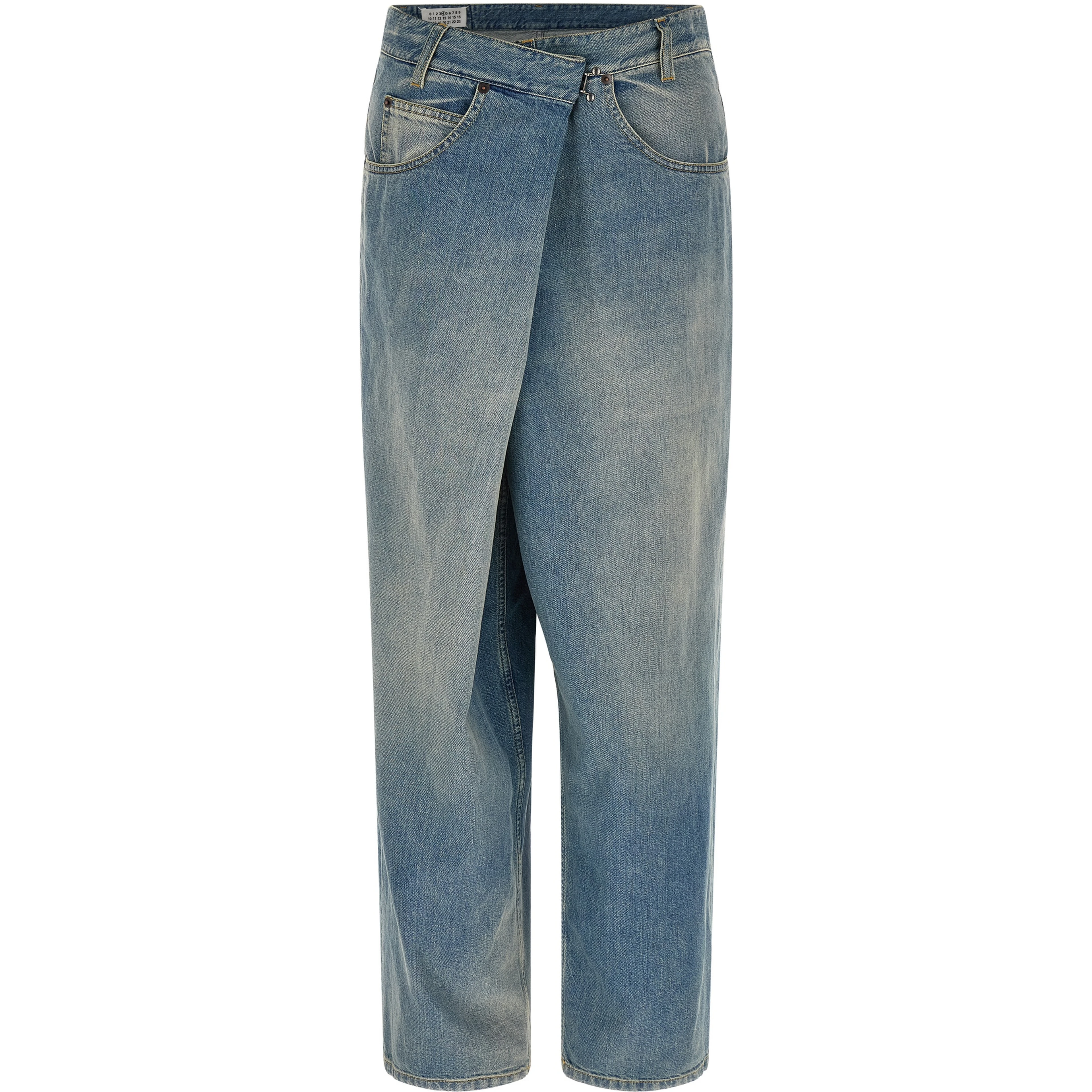 Blue Cotton Straight-Leg Jeans